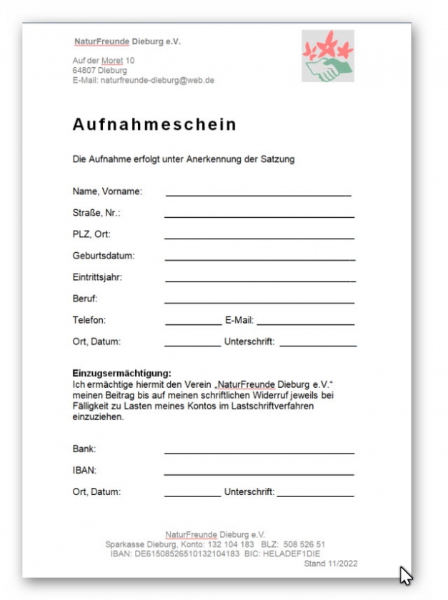 Aufnahmeschein
